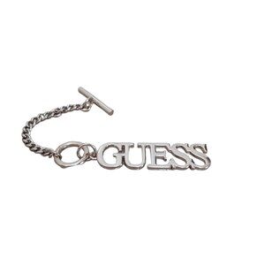 GUESS Gold Tone Chain & Spell Out Purse Accessory Charm Jewelry